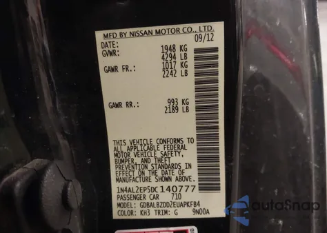 2013 Nissan Altima S from USA, damaged, VIN 1N4AL2EP5DC140777